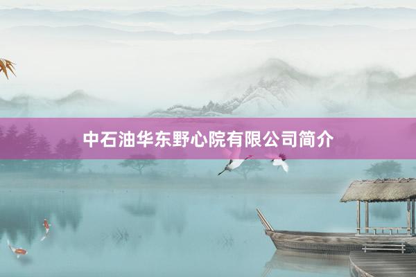 中石油华东野心院有限公司简介